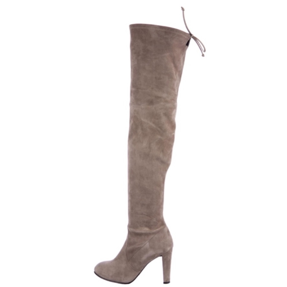 Stuart Weitzman Highland Taupe Suede Boots Sz 8.5